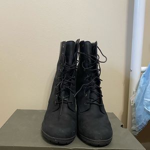 Black Timberland Heel Boots